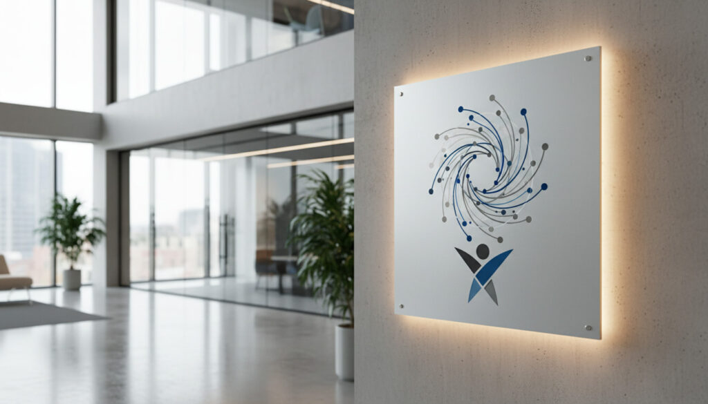 Sistema de señalética moderna diseñado y producido profesionalmente