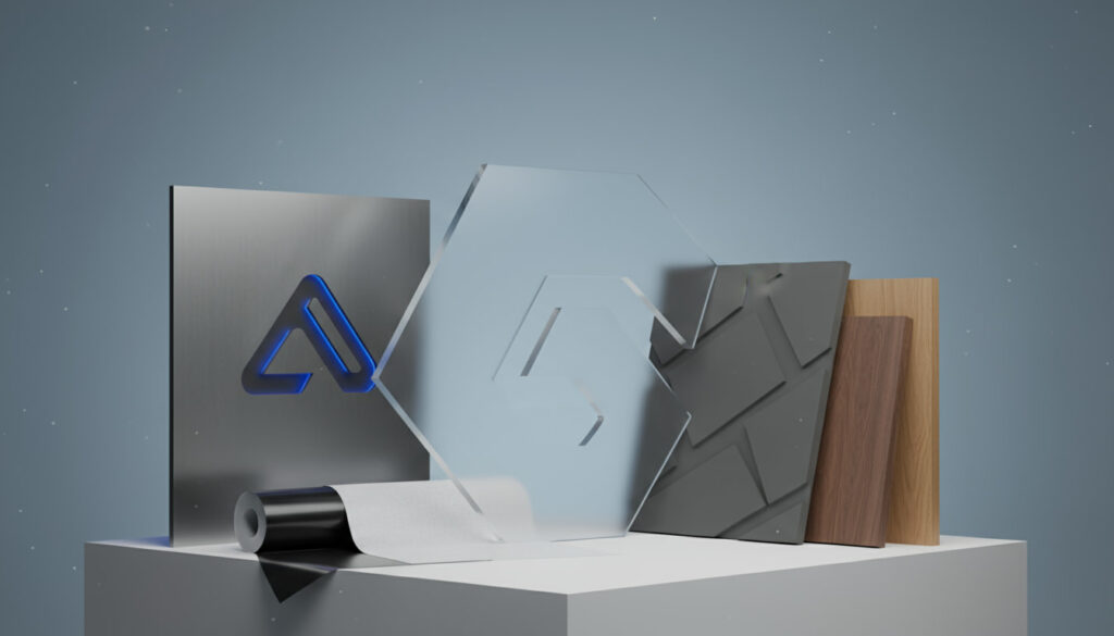 Materiales para rótulos y proyectos gráficos con sus diferentes acabados y aplicaciones